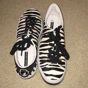 Alice + Olivia Zebra Fur Sneakers
